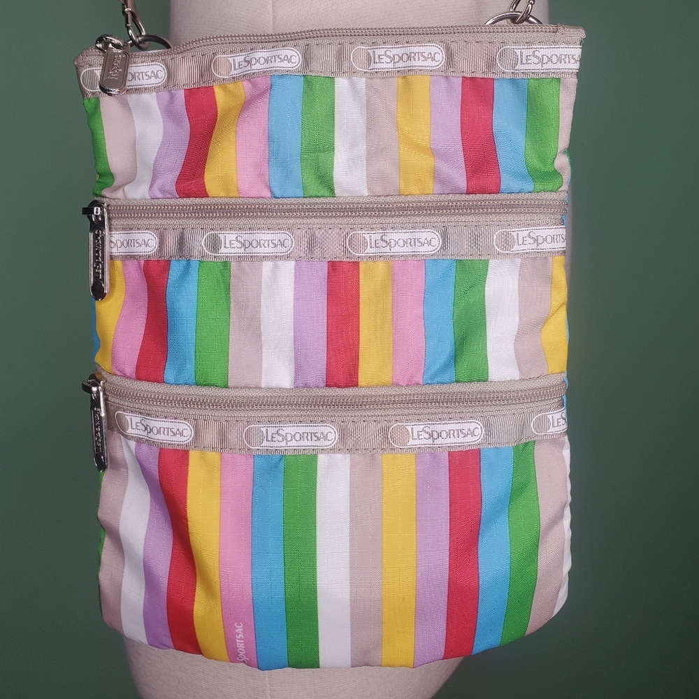 Lesportsac Madison Rainbow Striped Crossbody Bag - Picture 3 of 7